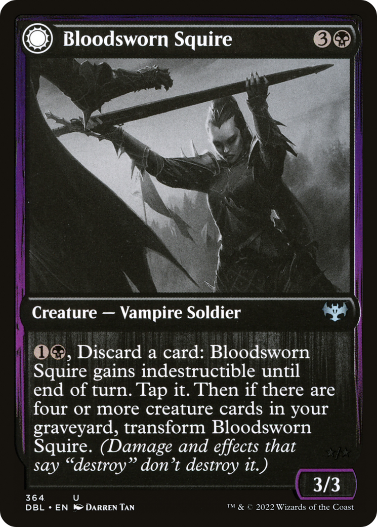 Bloodsworn Squire (DBL-364)  Foil - Innistrad: Double Feature: (Double Faced Transform)