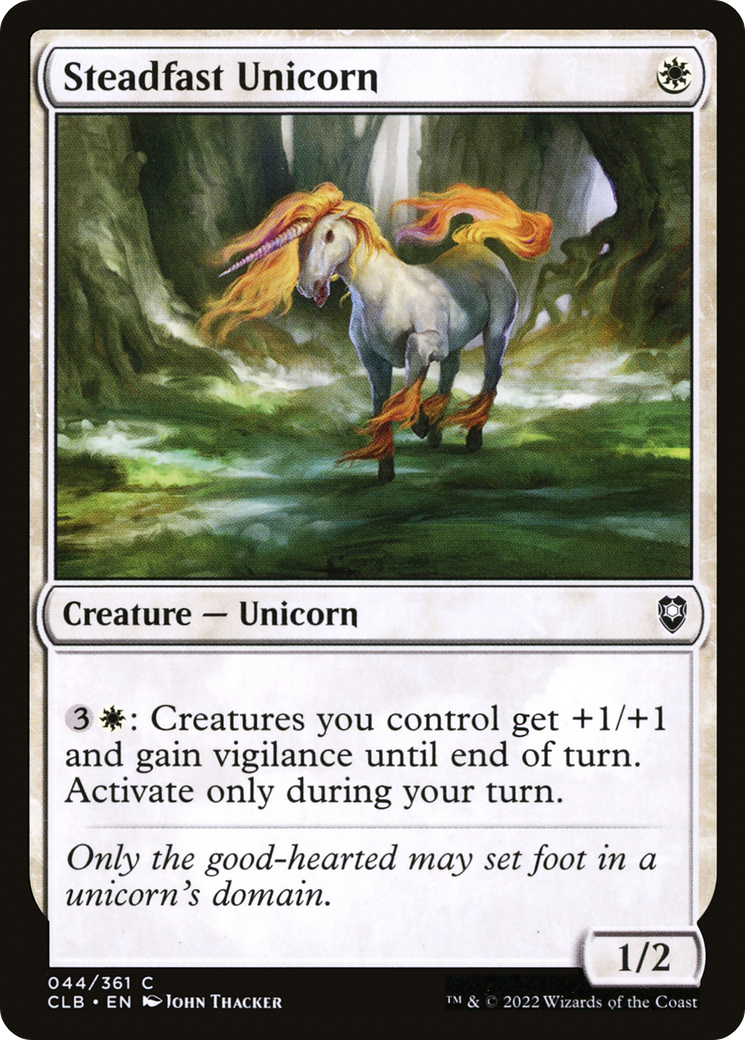 Steadfast Unicorn (CLB-044)  Foil - Commander Legends: Battle for Baldur's Gate