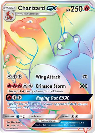 Charizard GX (Secret) 150  - Holofoil SM  Burning Shadows - Secret Rare