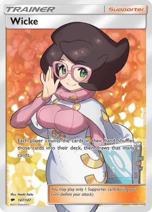 Wicke (Full Art) 147/147  - Holofoil SM  Burning Shadows - Ultra Rare