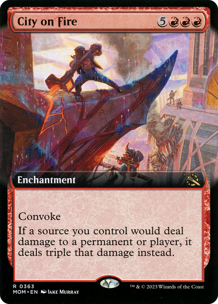 City on Fire (Extended Art) (MOM-363)  Foil - March of the Machine: (Extended Art)