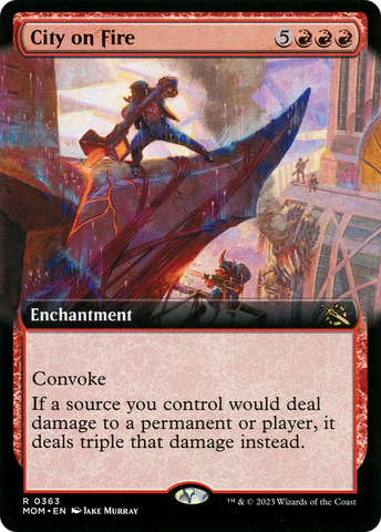 City on Fire (Extended Art) (MOM-363)  Foil - March of the Machine: (Extended Art)