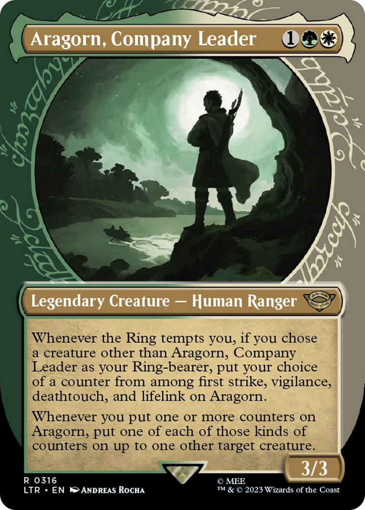 Aragorn, Company Leader (Showcase) (LTR-316)  - The Lord of the Rings: Tales of Middle-earth: (Showcase) (Borderless)