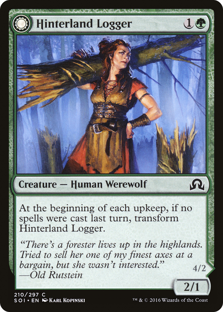Hinterland Logger (SOI-210)  - Shadows over Innistrad: (Double Faced Transform)