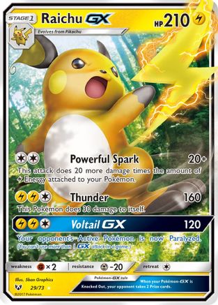 Raichu GX 029/73  - Holofoil Shining Legends - Ultra Rare