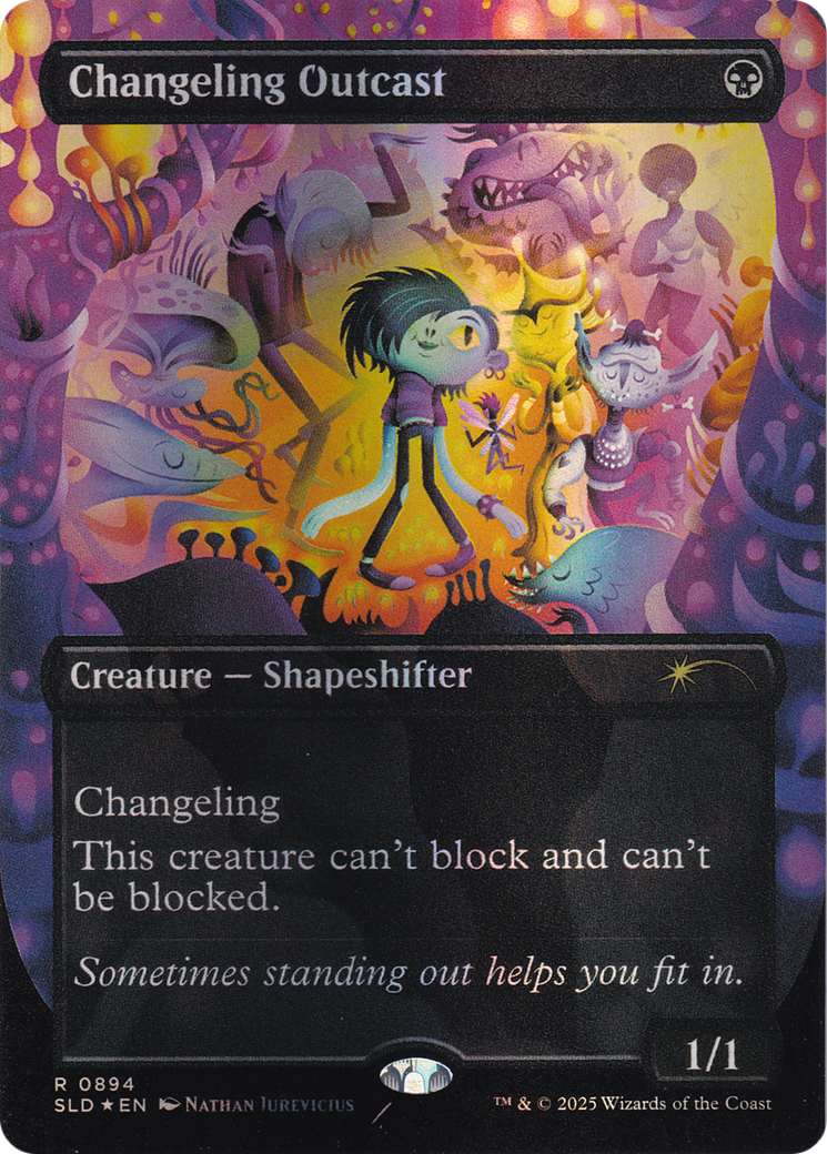 Changeling Outcast (Rainbow Foil) (SLD-894)  Foil - Secret Lair Drop (Borderless)