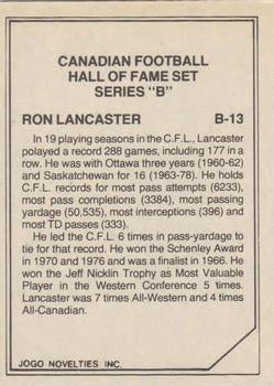 1983 Jogo CFL Hall of Fame Canadian Football Set B - 25 Cards