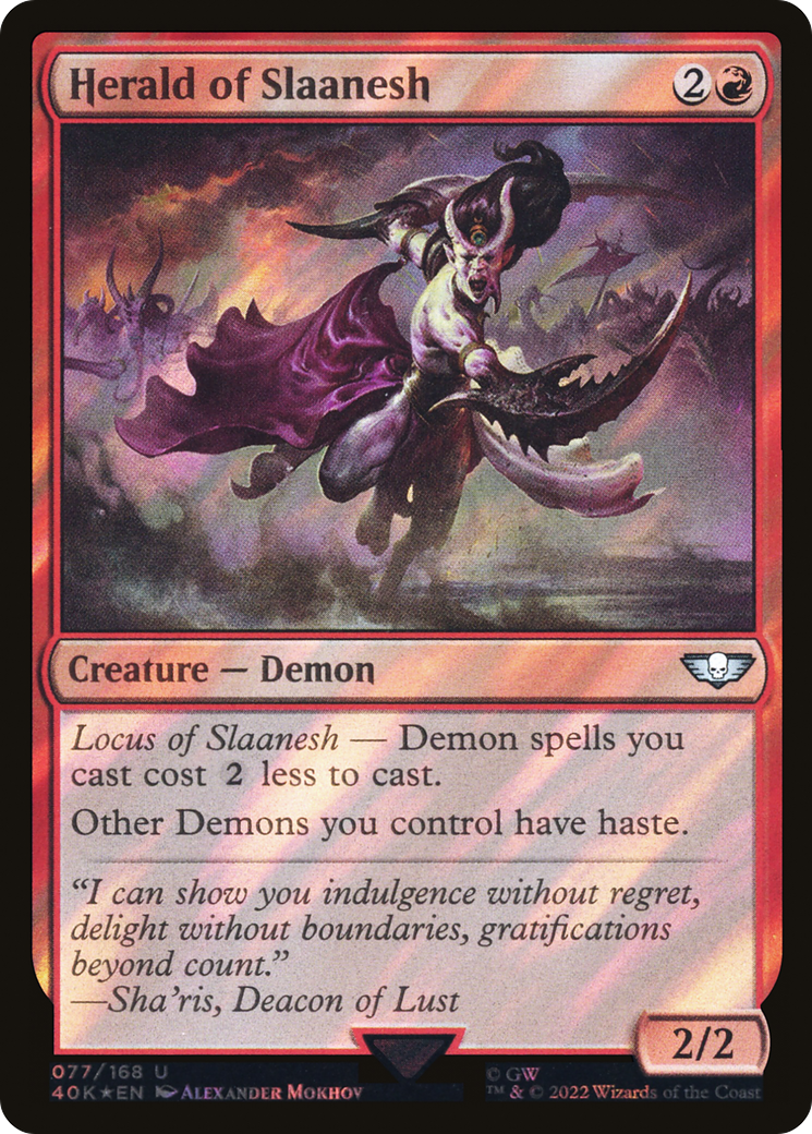 Herald of Slaanesh (Surge Foil) (40K-077)  Foil - Warhammer 40,000 Commander
