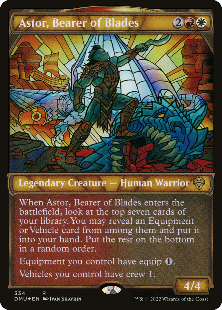 Astor, Bearer of Blades (Textured Foil) (DMU-334)  Foil - Dominaria United: (Showcase)