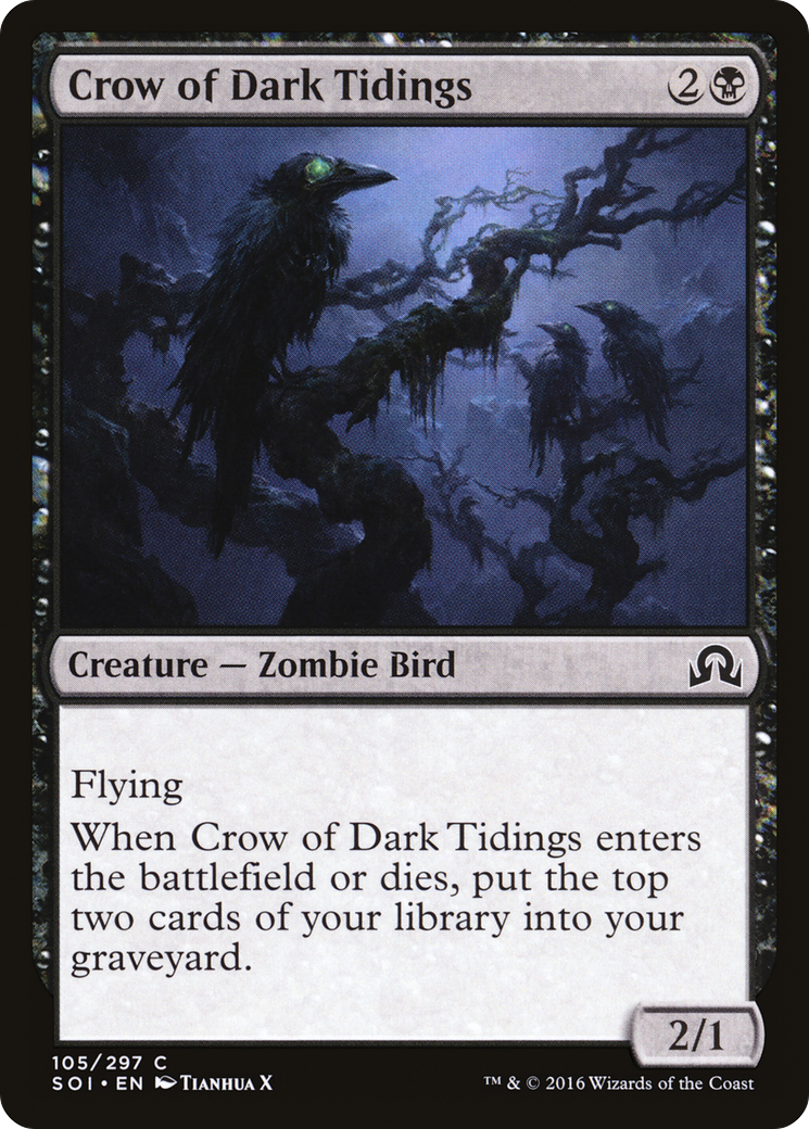 Crow of Dark Tidings (SOI-105)  Foil - Shadows over Innistrad