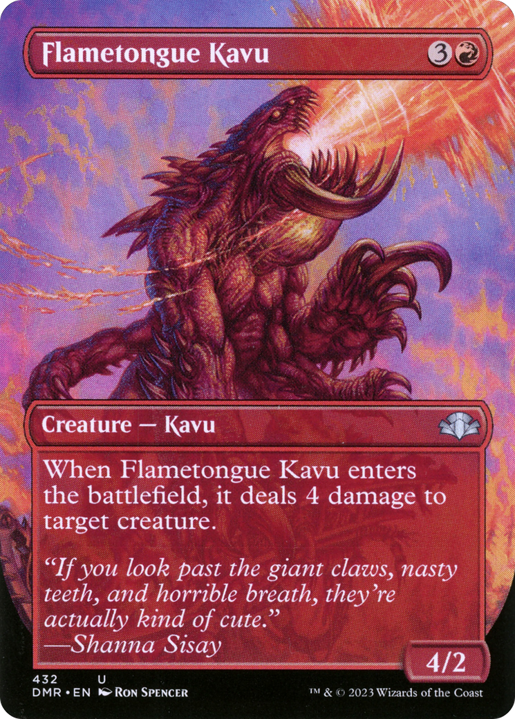 Flametongue Kavu (Borderless) (DMR-432)  Foil - Dominaria Remastered