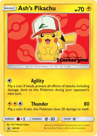 Ash's Pikachu SM109  SM Promos - Promo