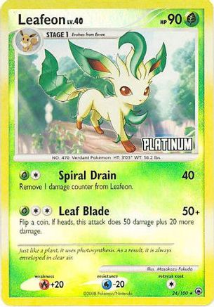 Leafeon [Platinum]  - Reverse Holofoil Burger King Promos