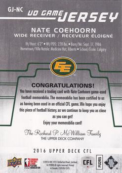 2016 Upper Deck CFL Game Jersey 