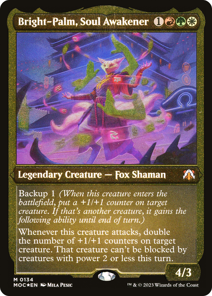 Bright-Palm, Soul Awakener (MOC-134)  Etched Foil - March of the Machine Commander
