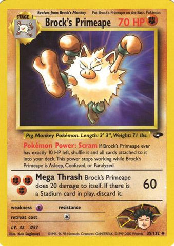 Brock's Primeape 035/132  - Unlimited Gym Challenge - Uncommon