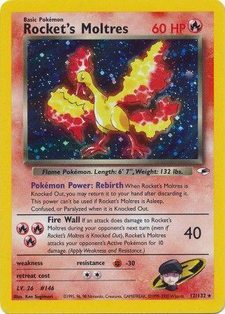 Rocket's Moltres 012/132  - Unlimited Holofoil Gym Heroes - Holo Rare