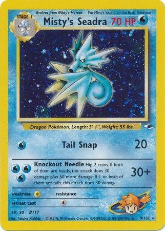 Misty's Seadra 009/132  - Unlimited Holofoil Gym Heroes - Holo Rare