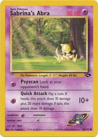 Sabrina's Abra (94) 094/132  - Unlimited Gym Challenge - Common