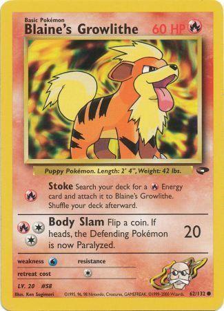 Blaine's Growlithe 062/132  - Unlimited Gym Challenge - Common