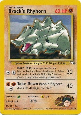Brock's Rhyhorn (22) 022/132  - Unlimited Gym Heroes - Rare