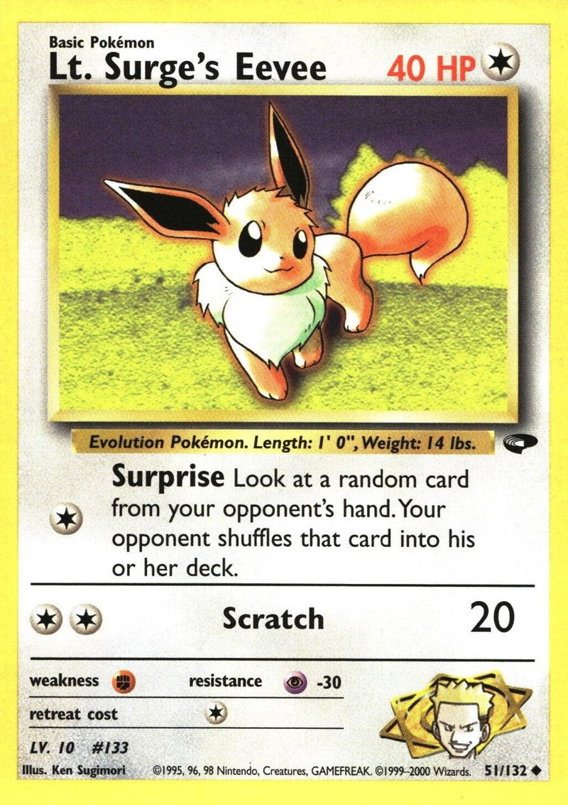 Lt. Surge's Eevee 051/132  - Unlimited Gym Challenge - Uncommon