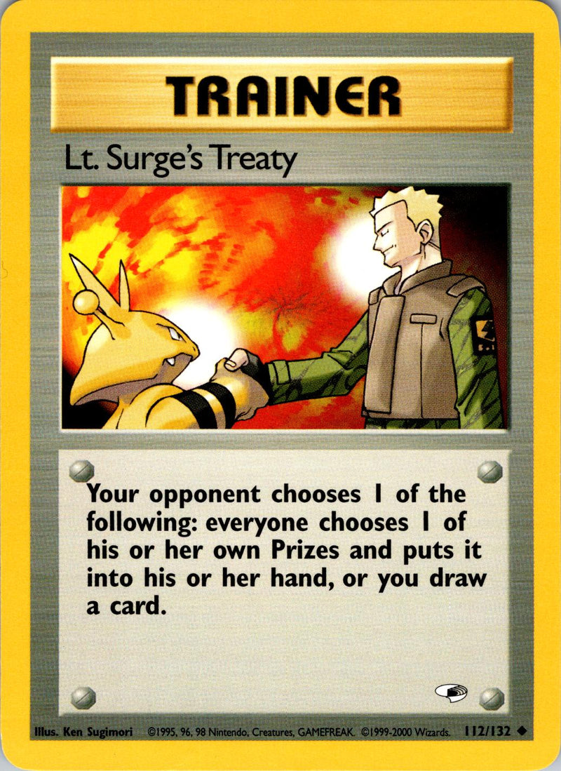 Lt. Surge's Treaty 112/132  - Unlimited Gym Heroes - Uncommon