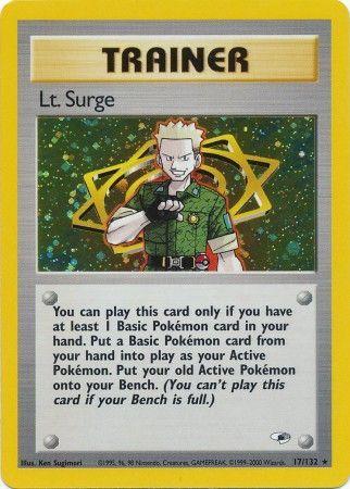 Lt. Surge (17) 017/132  - Unlimited Holofoil Gym Heroes - Holo Rare