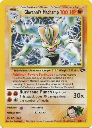 Giovanni's Machamp 006/132  - Unlimited Holofoil Gym Challenge - Holo Rare
