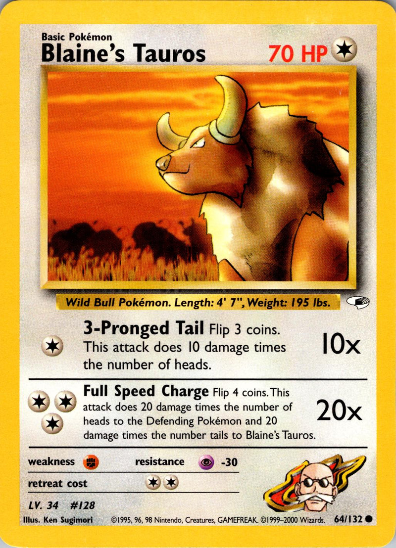Blaine's Tauros 064/132  - Unlimited Gym Heroes - Common