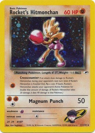 Rocket's Hitmonchan 011/132  - Unlimited Holofoil Gym Heroes - Holo Rare