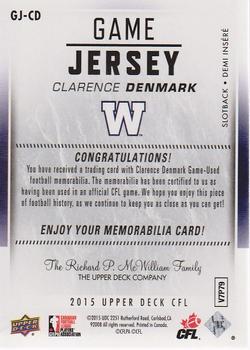 2015 Upper Deck CFL Game Jersey