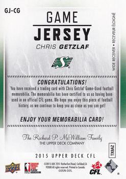 2015 Upper Deck CFL Game Jersey