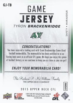 2015 Upper Deck CFL Game Jersey