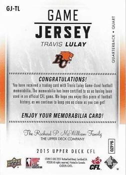 2015 Upper Deck CFL Game Jersey