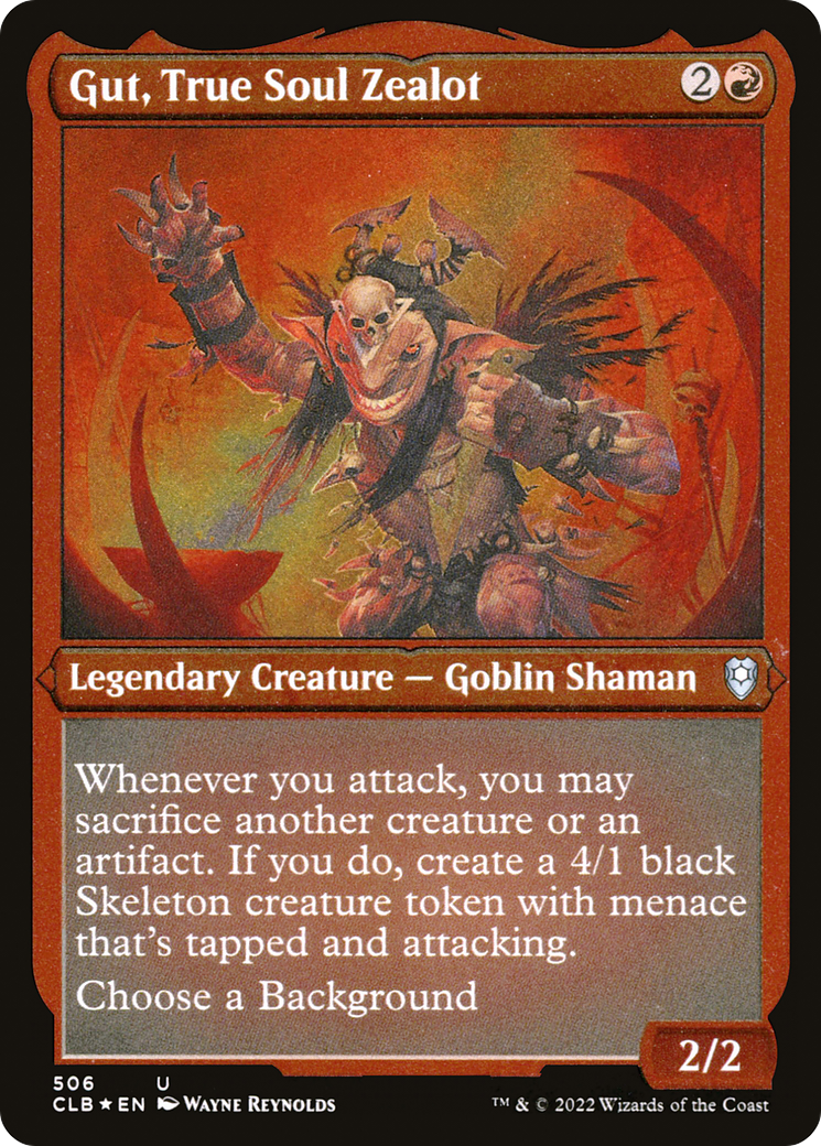 Gut, True Soul Zealot (CLB-506)  Etched Foil - Commander Legends: Battle for Baldur's Gate