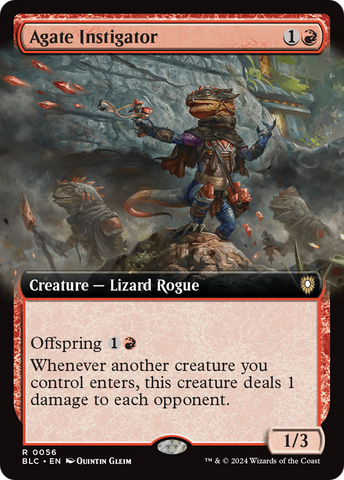 Agate Instigator (Extended Art) (BLC-056)  - Bloomburrow Commander: (Extended Art)