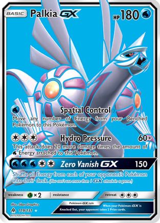 Palkia GX (Full Art) 119  - Holofoil SM  Forbidden Light - Ultra Rare