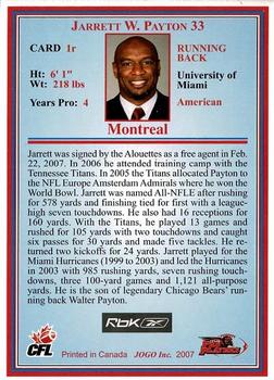 2007 Jogo CFL Rookie