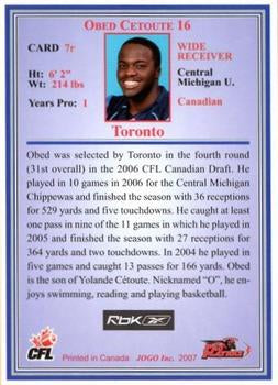 2007 Jogo CFL Rookie