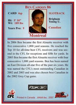 2007 Jogo CFL Short Print