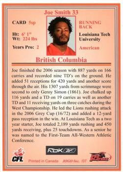 2007 Jogo CFL Short Print