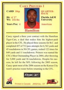 2007 Jogo CFL Short Print