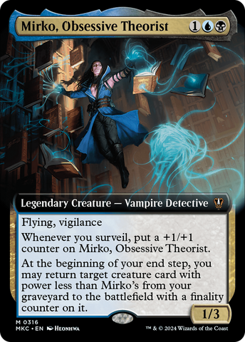 Mirko, Obsessive Theorist (Extended Art) (MKC-316)  - Murders at Karlov Manor Commander: (Extended Art)