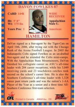 2006 Jogo CFL Rookie