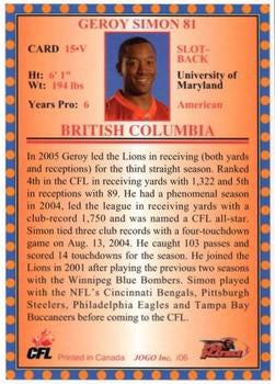 2006 Jogo CFL Variation