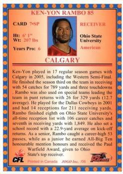 2006 Jogo CFL Short Print