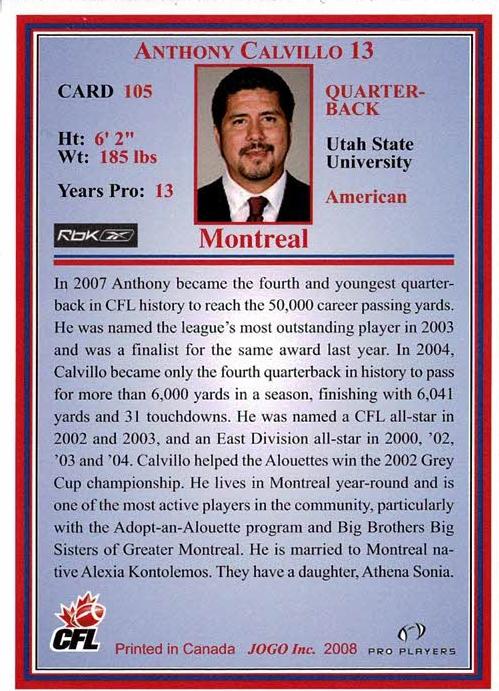 2008 Jogo CFL