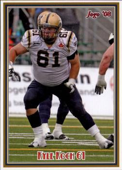 2008 Jogo CFL # 142 Kyle Koch