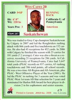 2008 Jogo CFL Saskatchewan Roughriders Black Border Variation Players Team Set of 45 Cards with Rookies & Short Prints - 65 made!